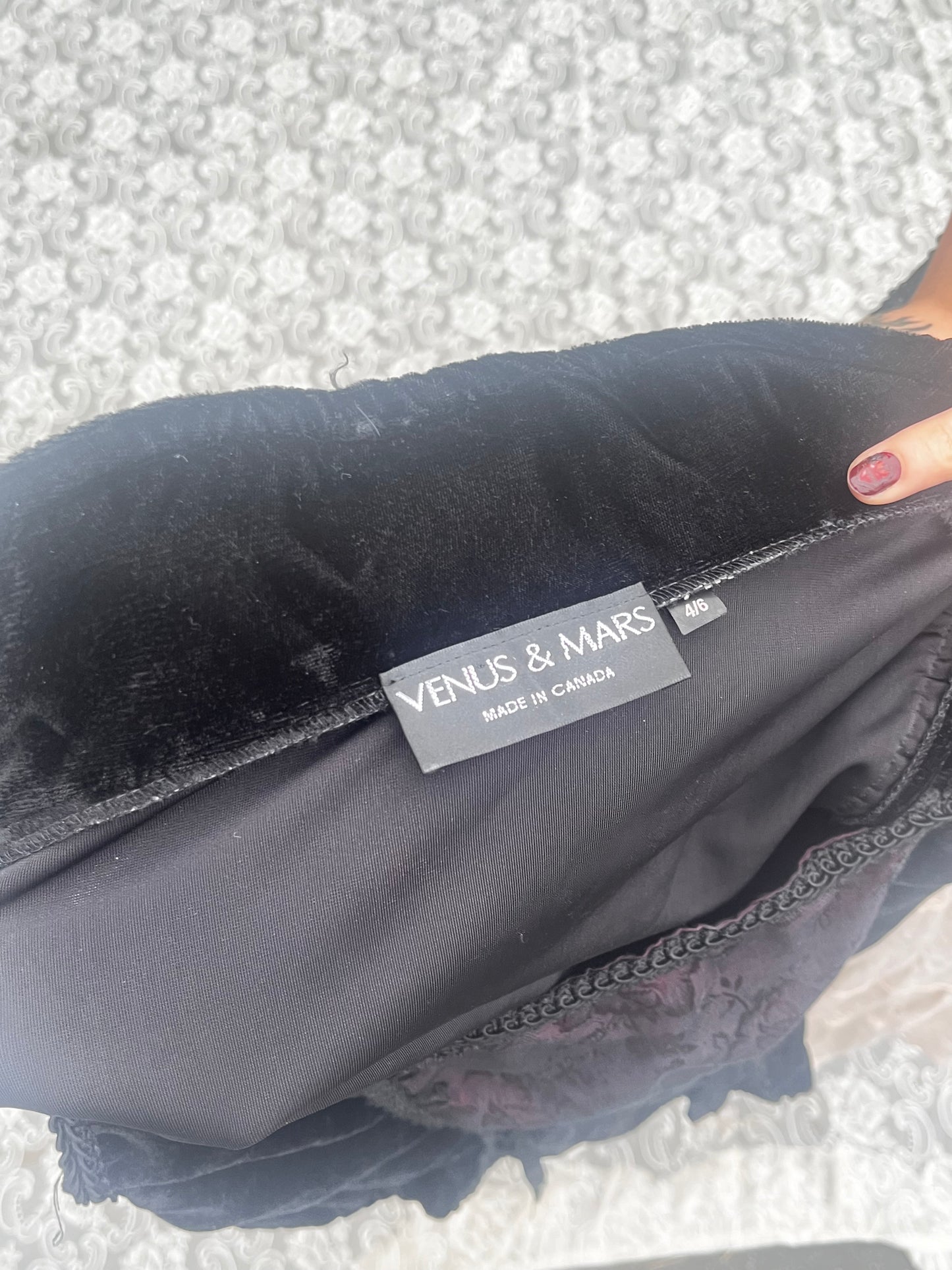 black velvet lace up vampire top