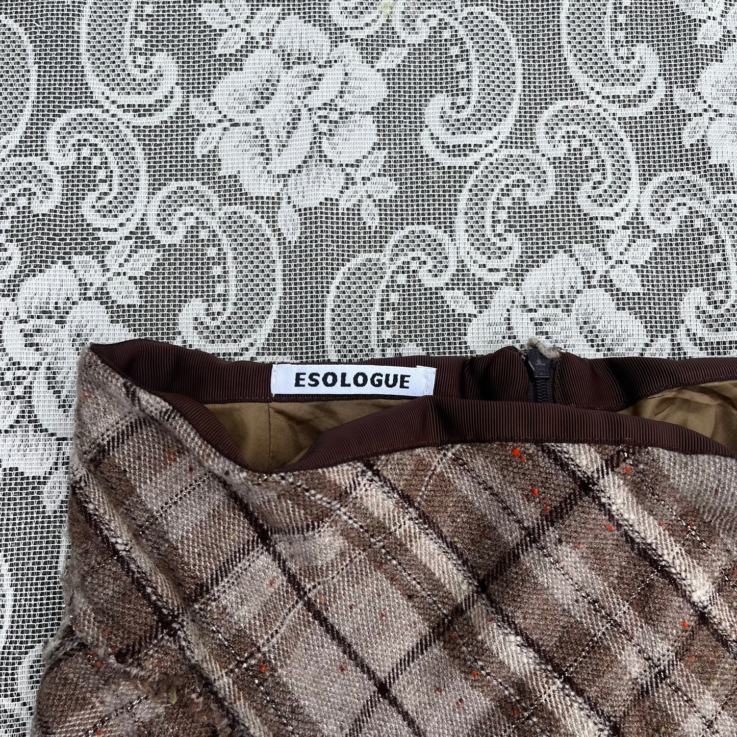 brown tweed mermaid skirt