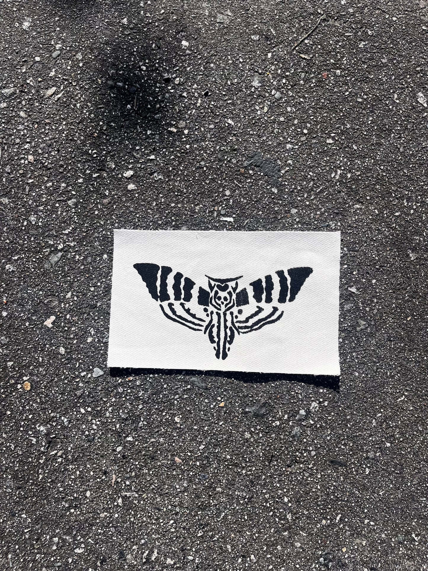 deaths head moth screenprinted patch