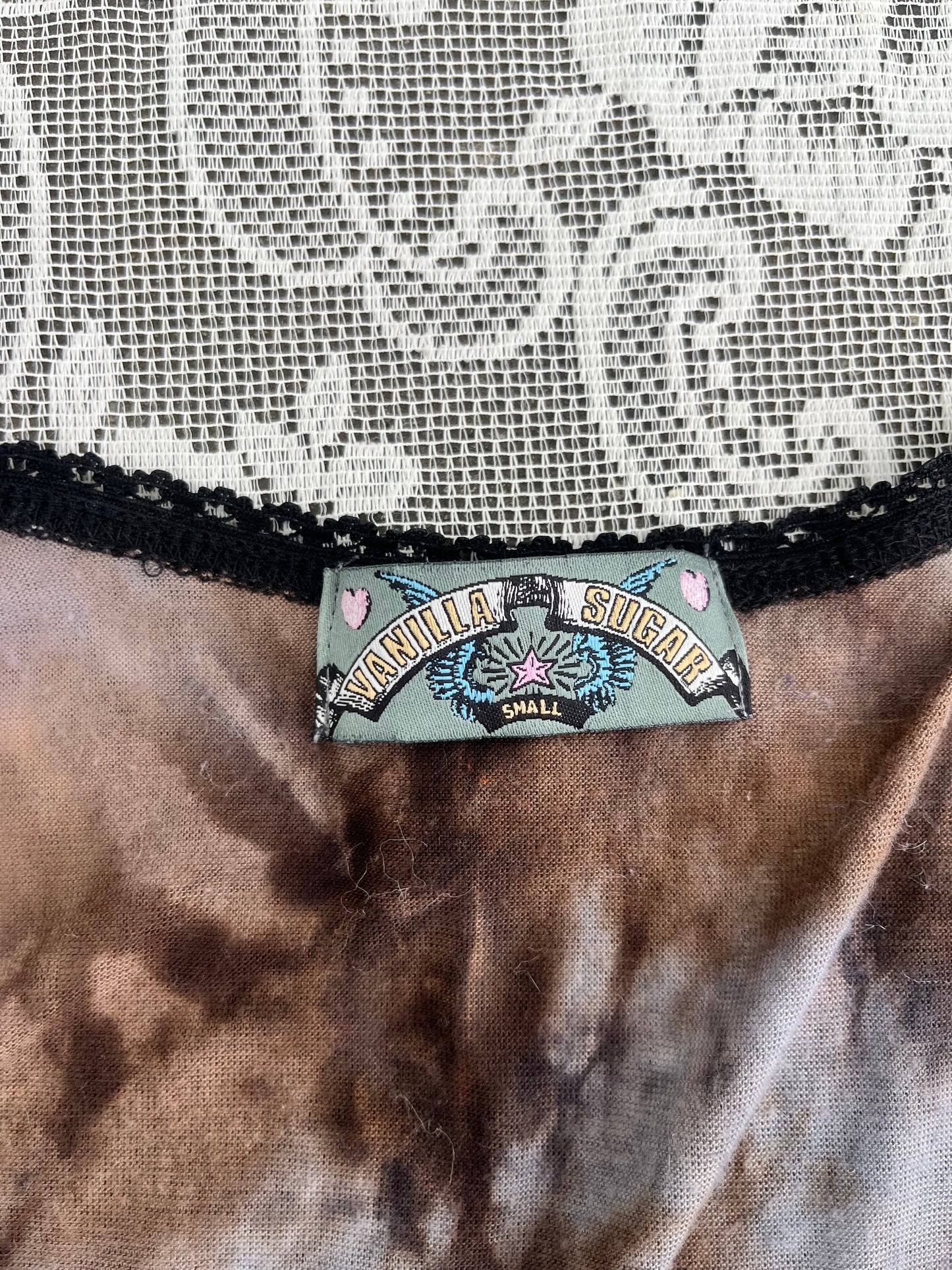 y2k brown n black zip up top