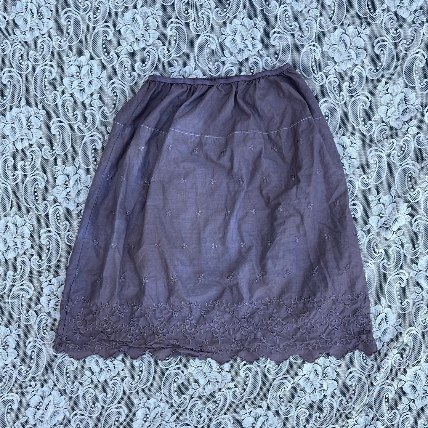 weird purpley mauve dyed slip skirt