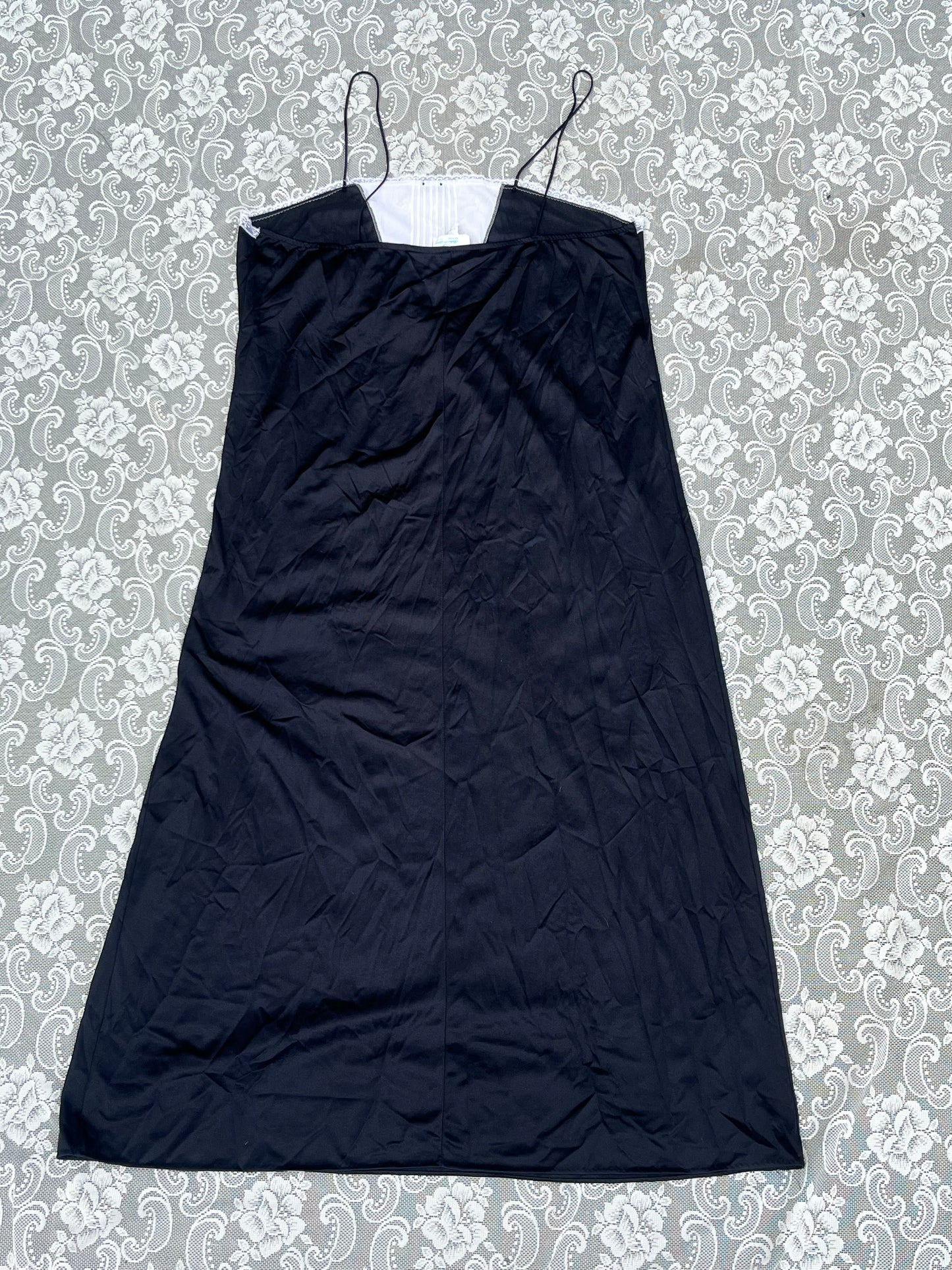 80s tuxedo maxi slip dress