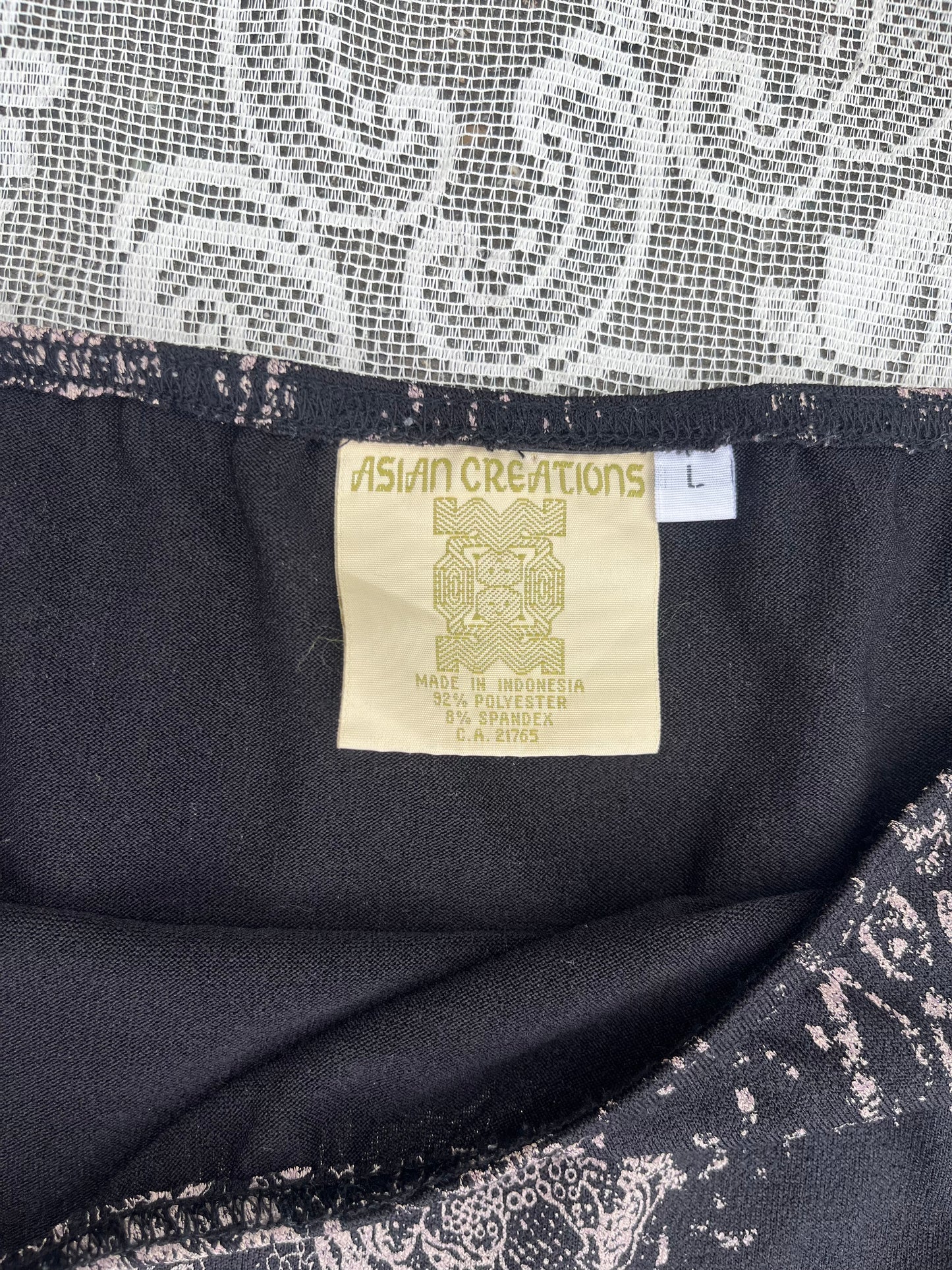 90s lace print asymmetrical skirt