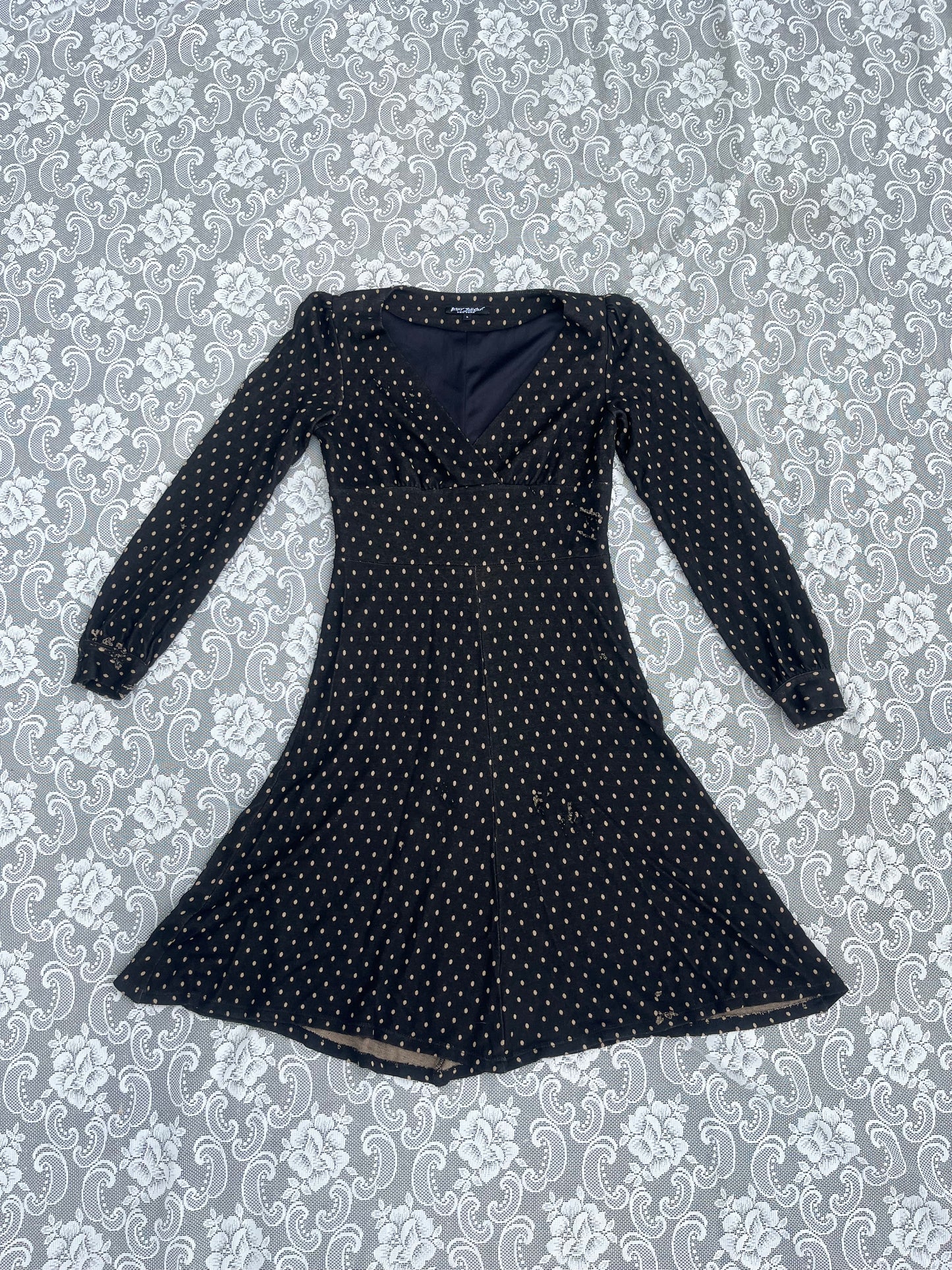 vintage distressed polka dot betsey johnson dress
