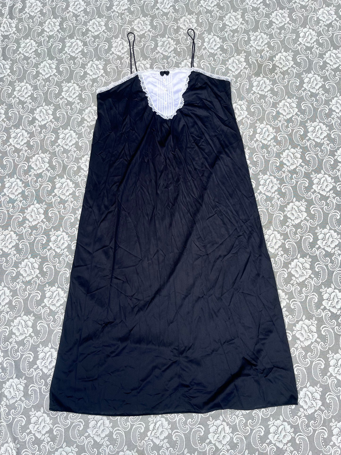 80s tuxedo maxi slip dress