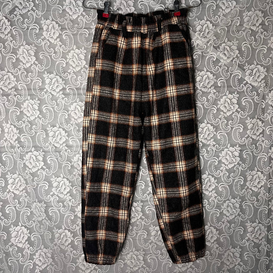 fleece lined grey/yellow plaid pants