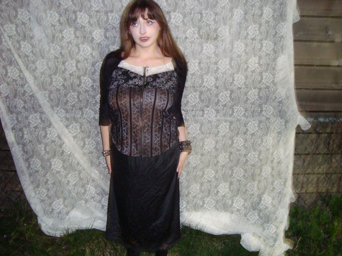 y2k brown n black zip up top