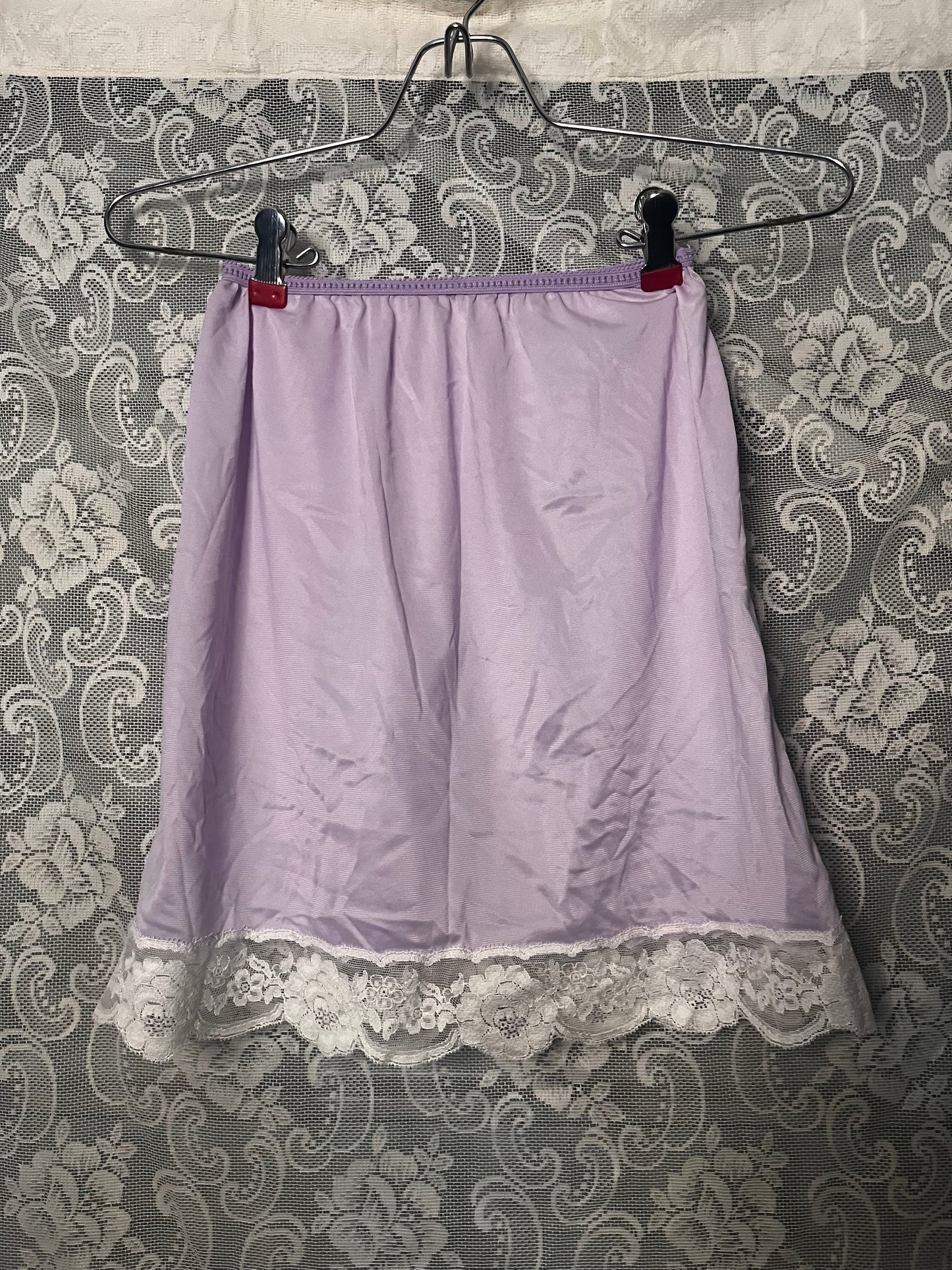 lavender mini slip skirt