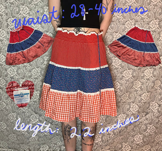 vintage patchwork farmer skirt