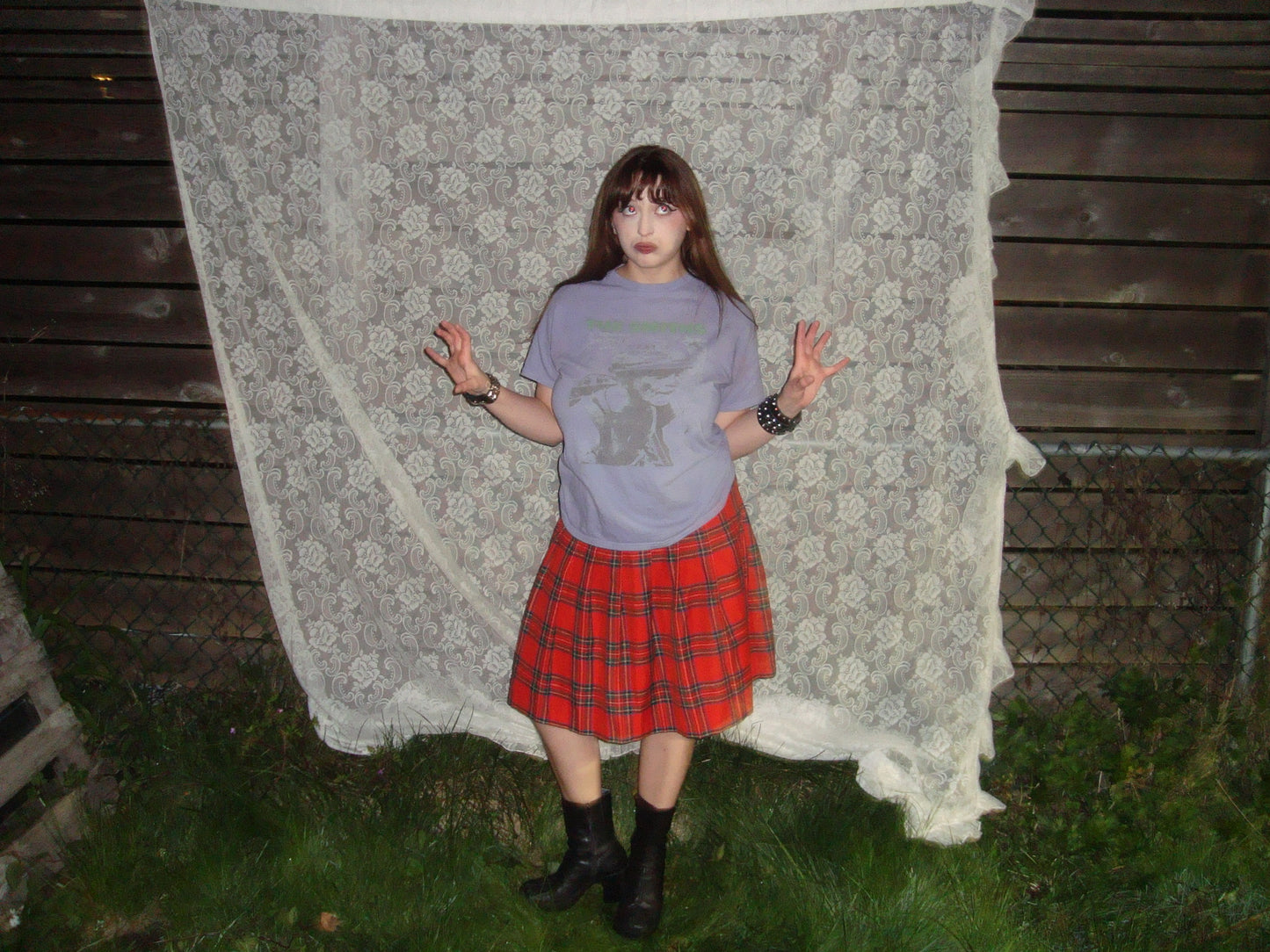 classic red pleated skirt