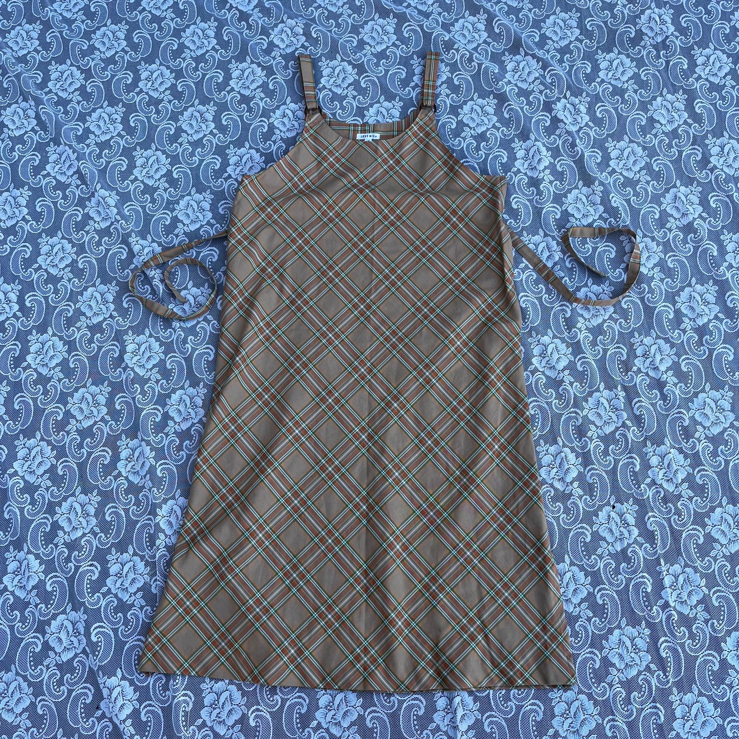modern orange n green plaid dress