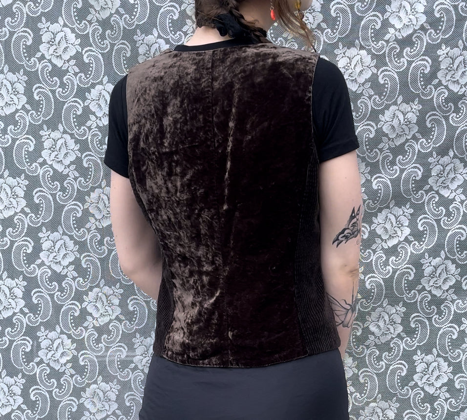as-is brown corduroy/velvet vest