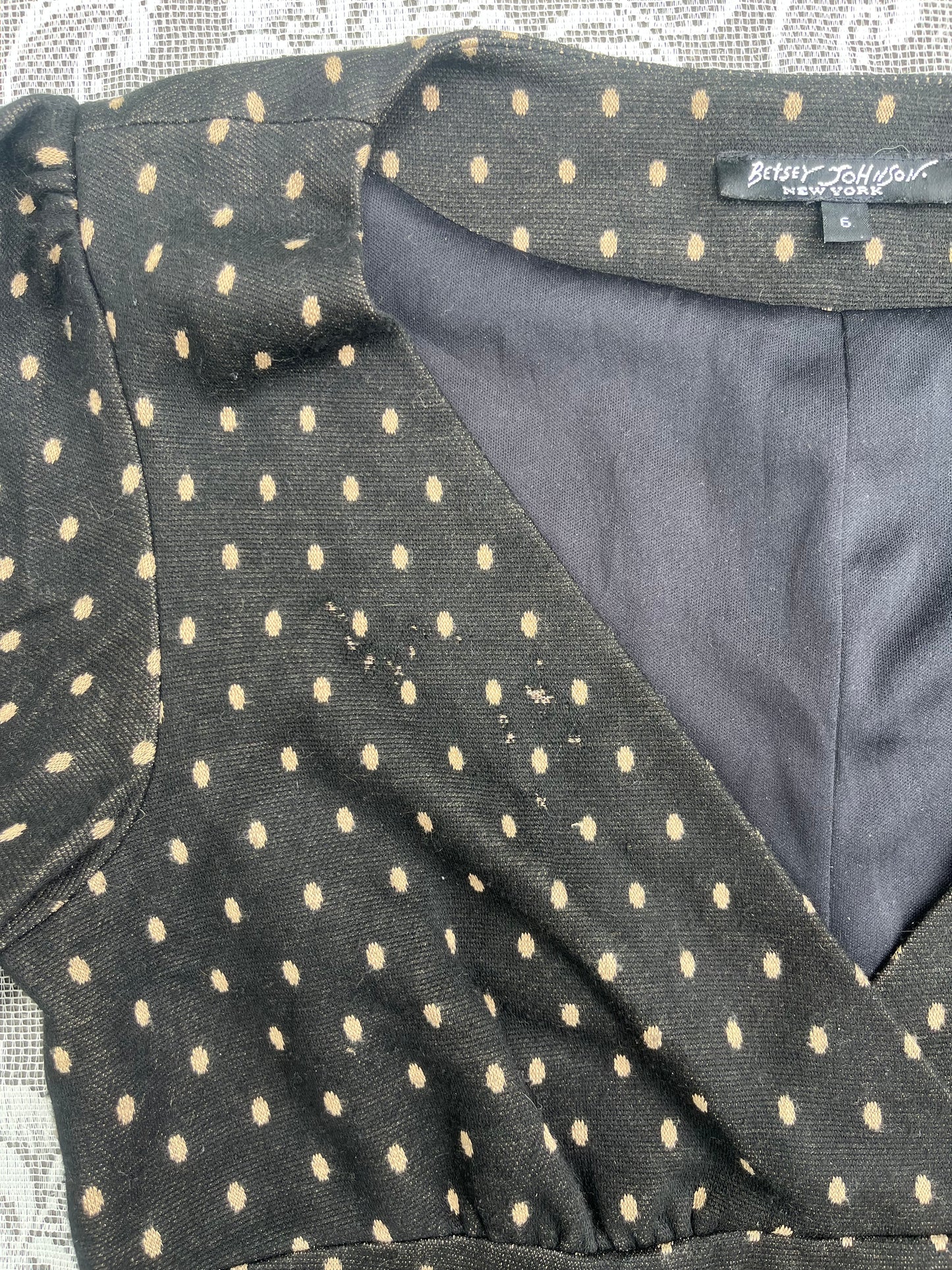 vintage distressed polka dot betsey johnson dress